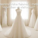 Menyasszonyi ruhák különböző fazonokban egy ruhaszalonban